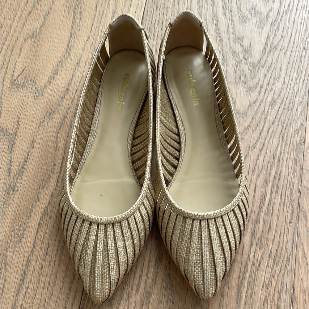 cult gaia Gold Pleated Pointed-Toe Flats - Picture 4 of 7